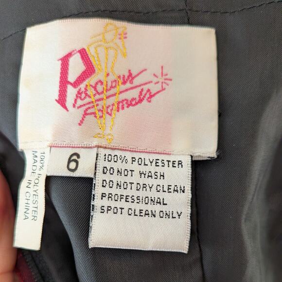 Vintage Prom Dress Maxi Gown 6 Red Y2K Goth Princess Floral Bead Strapless Glam - Picture 11 of 13